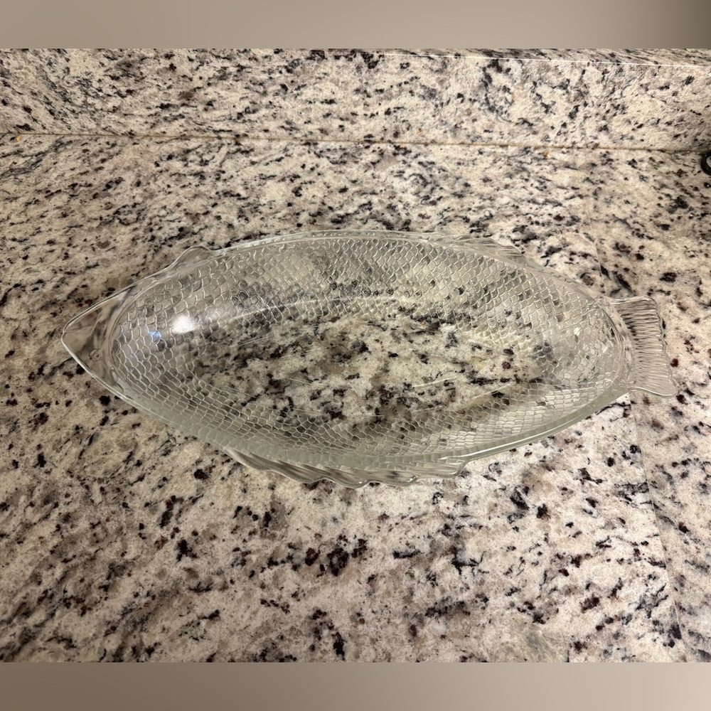 Vintage Glasbake Clear Fish Dish